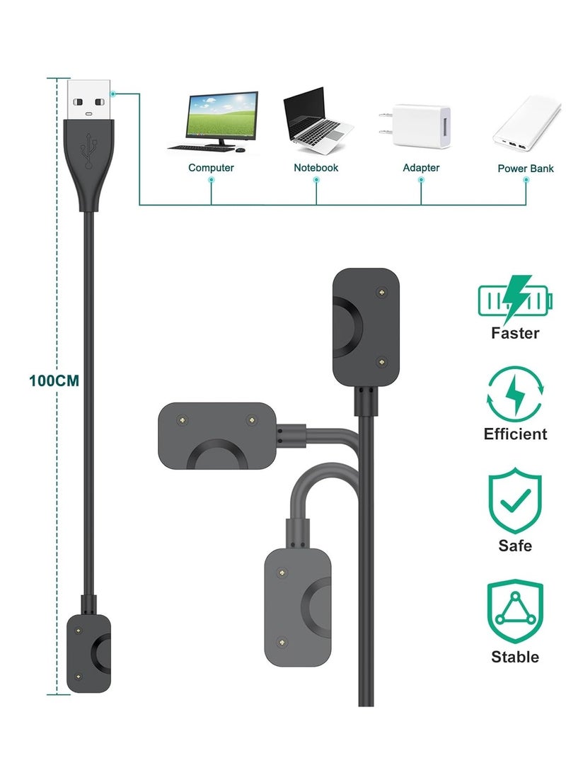 2 Pack USB-A + USB-C Cable for Samsung Galaxy Fit 3 Charger, 3.3ft Magnetic Charging Cable Dock Stand for Galaxy Watch Fit 3 SM-R390 Smartwatch 1M - Image 4