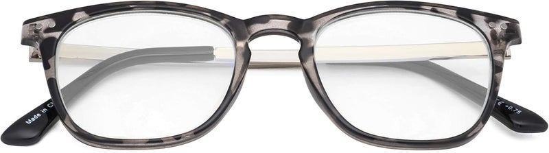 Eyekepper نظارات قراءة إيكببر ريترو مربعة بإطار بلاستيكي وأذرع معدنية رمادي ديمي 075 - Image 2