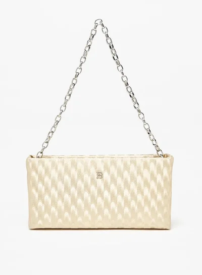 Flora Bella By Shoexpress Textured Shoulder Bag with Detachable Chain Strap