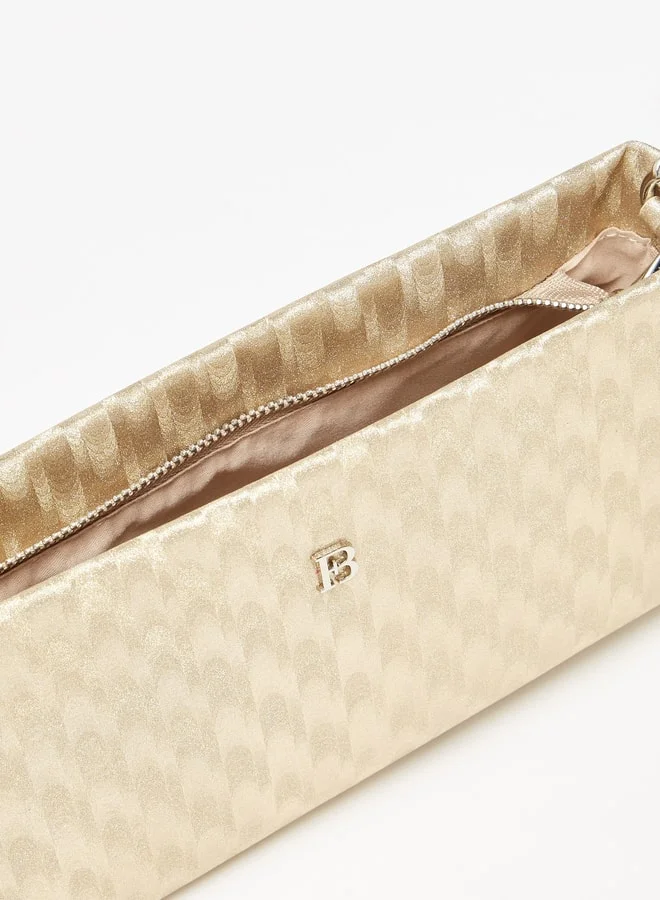 Flora Bella By Shoexpress Textured Shoulder Bag with Detachable Chain Strap