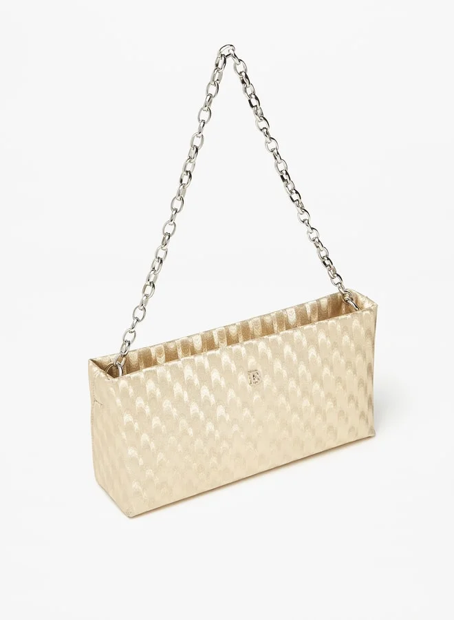 Flora Bella By Shoexpress Textured Shoulder Bag with Detachable Chain Strap