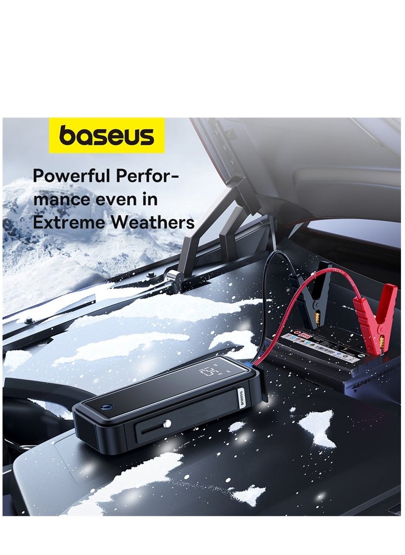 Baseus - Super Capacitor Jump Starter 3000A, 500F*5 Battery-Free Car Jump Box (Up to 10.0L Gas, 8L Diesel), 12V Car Jump Starter Battery Booster Fast Battery Charger with Digital LED Display - Image 1