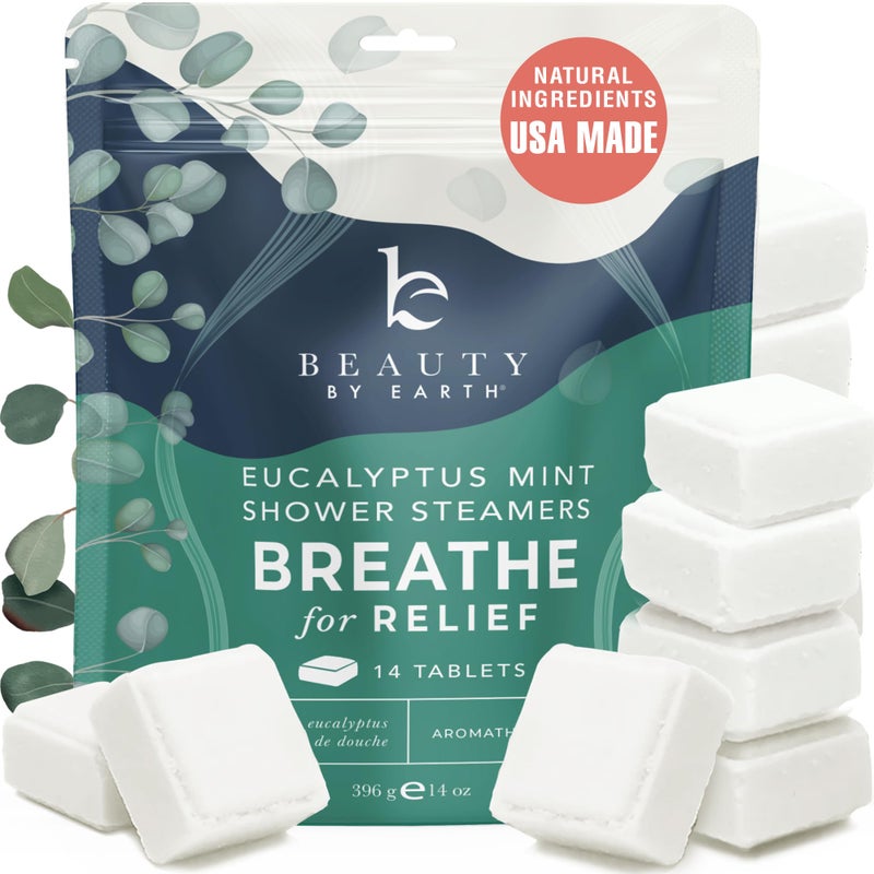 Beauty by Earth Shower Steamers Aromatherapy  USA Made with Natural Ingredients  Eucalyptus Essential Oil Large Shower Bombs Relaxation Spa Gifts for Women  Men Unique Self Care Gifts