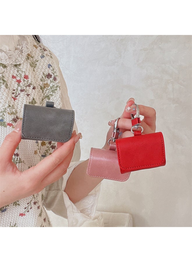 Loquat Suitable For AppleAirpodspro2 Headphone Case Solid Color Cow Pattern Leather Case Earphone Case Earphone Case-Color:Picture No. 1-Model:Airpods 3 - Image 2