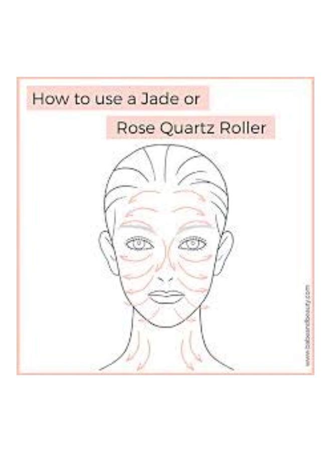 NIBEMINENT 2-In-1 Jade Rolling Massage Tools With Quartz Roller And Gua Sha Pink/Gold - Image 5