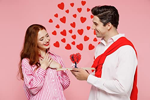 CUTE POPUP Heart Tree and Love Birds Anniversary pop up card for him, her on Valentine, Birthday, Wedding or any occasion - Image 3