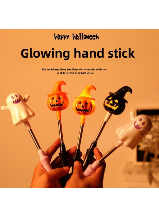 Halloween Pumpkin Lights Hand Rocking Stick Ghost Hand Rocking Stick Halloween Funny Decorative Toy Jewelry Lights-Specification:2 Styles Of Your Choice-Colour:Standard - Image 1