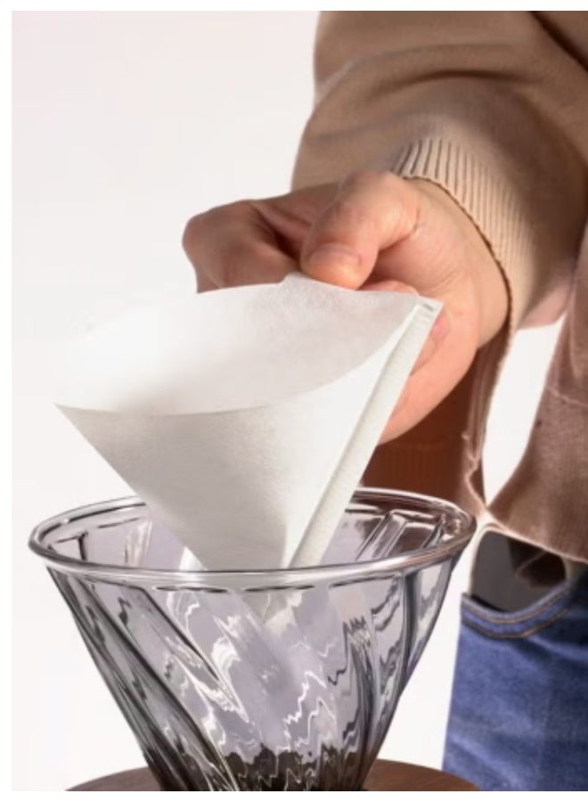 100 Piece Coffee Paper Filter V60 Size 01 White  - Image 2