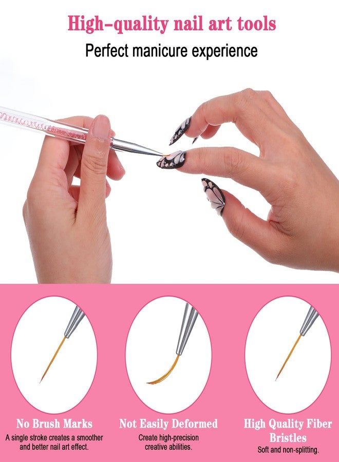 Molain 10PCS Nail Art Brushes Set, Double-Ended Nail Design Tools with Liner Brush & Dotting Pens Professional Nail Painting Kit for DIY Home Salon - Image 4