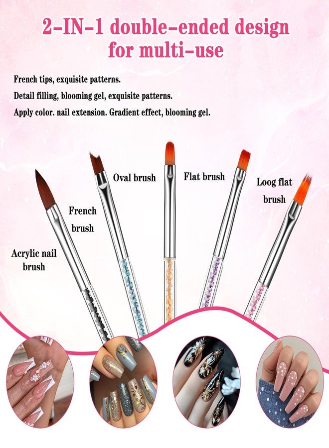 Molain 10PCS Nail Art Brushes Set, Double-Ended Nail Design Tools with Liner Brush & Dotting Pens Professional Nail Painting Kit for DIY Home Salon - Image 5