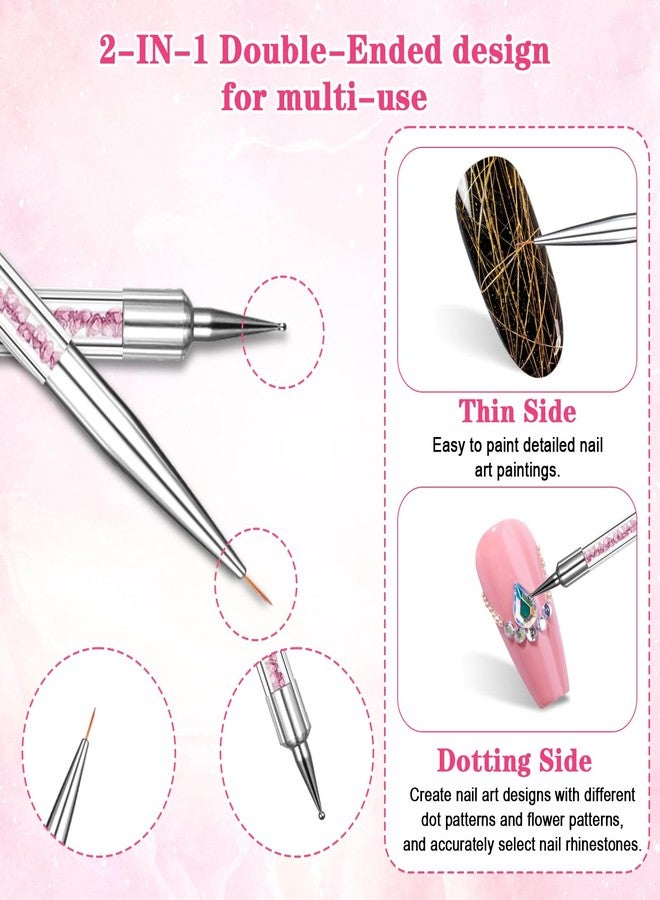 Molain 10PCS Nail Art Brushes Set, Double-Ended Nail Design Tools with Liner Brush & Dotting Pens Professional Nail Painting Kit for DIY Home Salon - Image 3