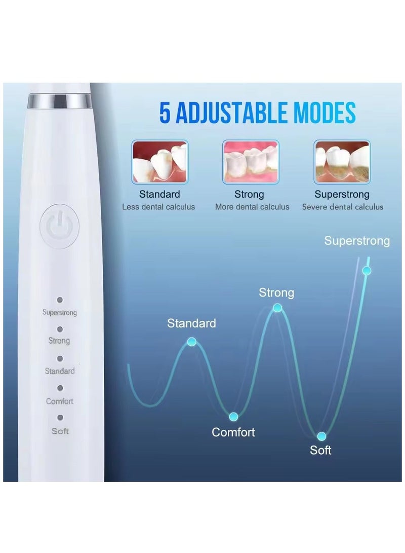 أيه بي جي طقم أسنان قابل للشحن عددي - 2 فرشاة أسنان كهربائية و 1 مزيل البلاك - تنظيف الأسنان ، وإزالة الحجارة ، طقم تبييض الأسنان ، الأسنان الكهربائية الأنظف ، طقم صحة الفم ، وأدوات طب الأسنان ( أبيض ) - Image 4