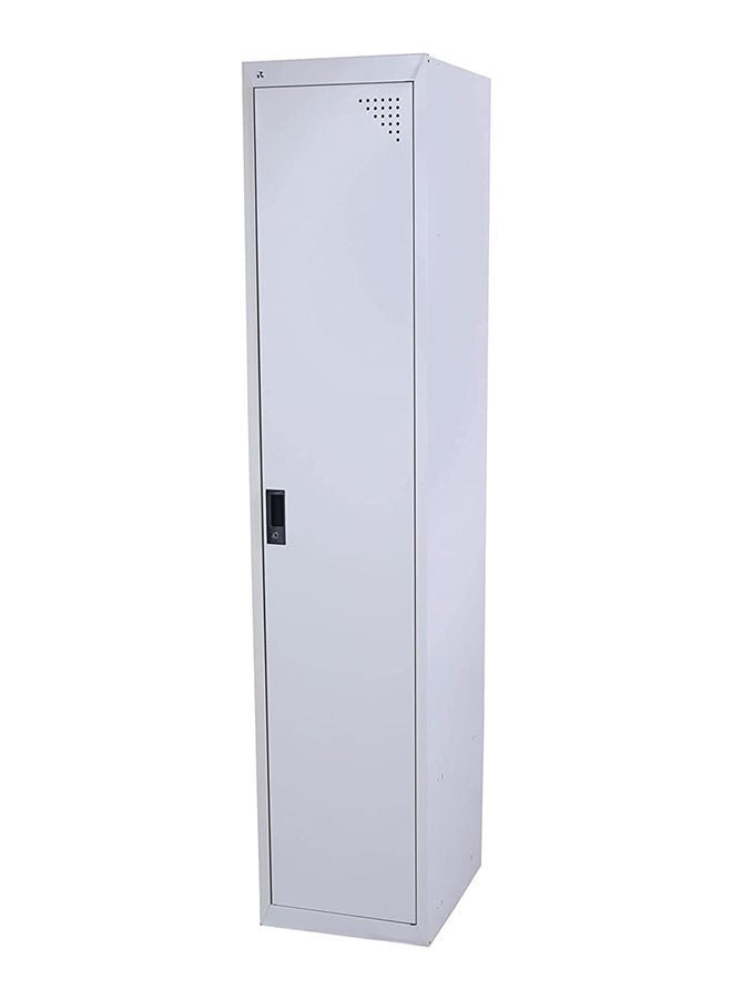 كستم ديكو خزانة ملفات فولاذية بباب واحد وقفل | خزانة تخزين مكتبية معدنية رفيعة بأرفف | خزانة مستندات آمنة | رمادي - Image 5