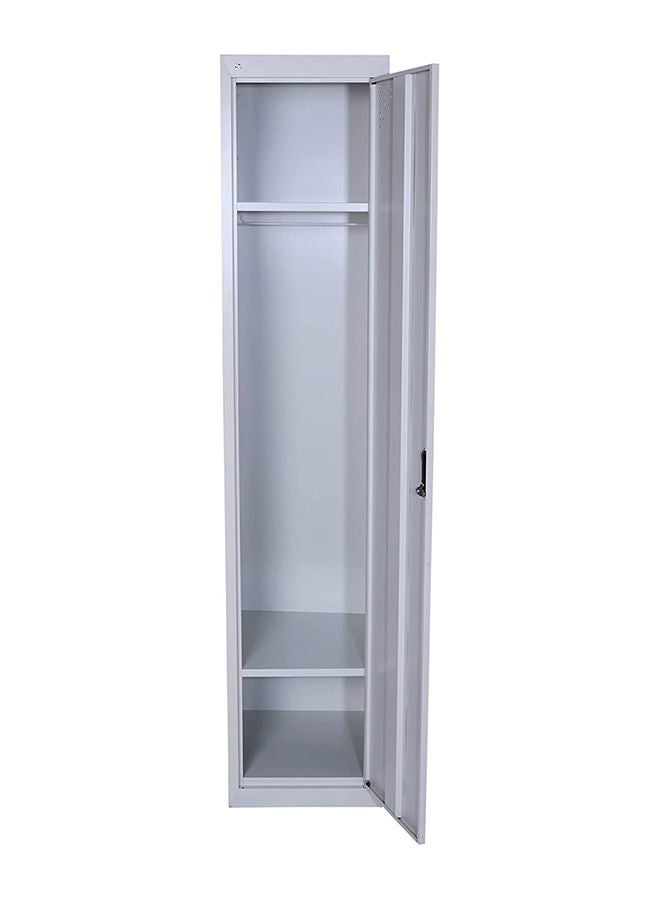 كستم ديكو خزانة ملفات فولاذية بباب واحد وقفل | خزانة تخزين مكتبية معدنية رفيعة بأرفف | خزانة مستندات آمنة | رمادي - Image 3