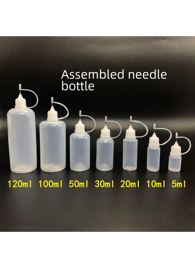 Make-up Water Is Bottled 5ml 10ML 20ml 50ml Syringe Bottle Pointed Mouth Empty Bottle PET Bottle Dispensing Bottle-Color:30ml Needle Tube Long Bottle Blue