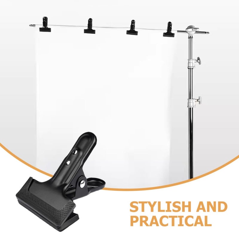 Heavy Duty Metal Photography Backdrop Clips 4 Pack Black Studio Video Shooting - Image 4