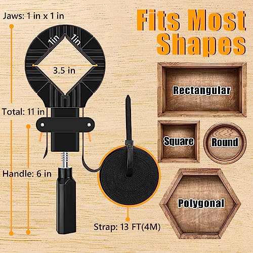 Feekoon 2 Packs 13 FT Belt Band Strap Clamps for Woodworking, Quick Release Band Clamps with 4 Corner Claws, Thick and Sturdy Belt Clamp, Adjustable Picture Frame Clamp Tool - Image 5