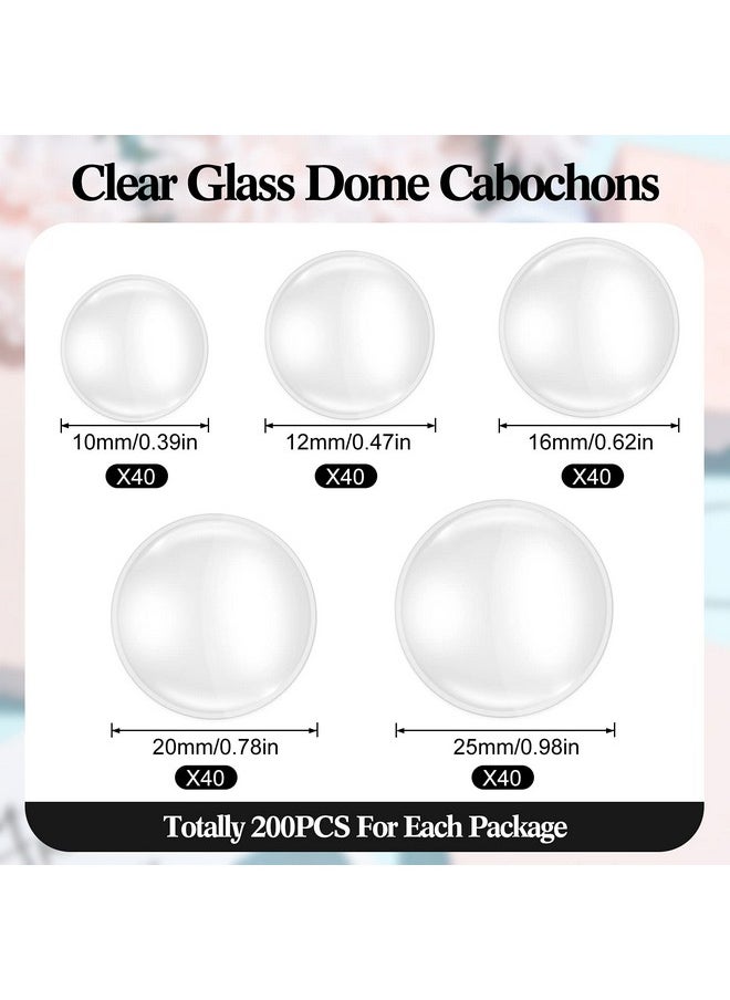 Cunhill 100 Pieces Round Glass Cabochon Transparent Flat Back Glass Dome Decorative Crafting Clear Dome Flat Glass Bead Cabochon Tile Crafts For Diy Jewelry Making (10Mm，12Mm， 16Mm， 20Mm，25Mm)  - Image 3