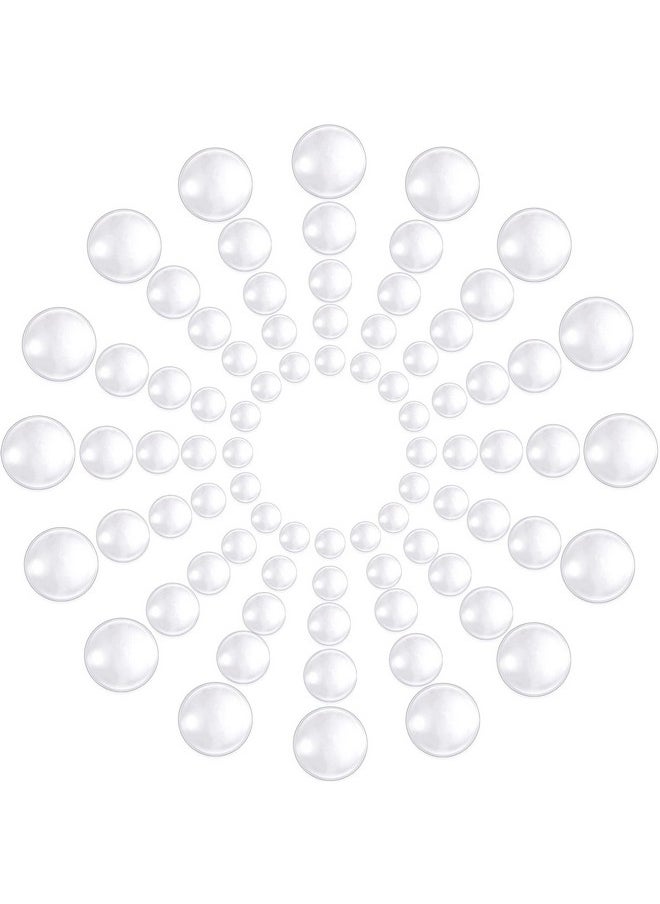 Cunhill 100 Pieces Round Glass Cabochon Transparent Flat Back Glass Dome Decorative Crafting Clear Dome Flat Glass Bead Cabochon Tile Crafts For Diy Jewelry Making (10Mm，12Mm， 16Mm， 20Mm，25Mm)  - Image 2