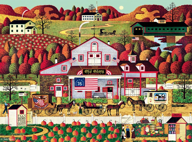 Buffalo Games - Charles Wysocki - Autumn Farms - 1000 Piece Jigsaw Puzzle for Adults -Challenging Puzzle Perfect for Game Nights - Finished Size is 26.75 x 19.75 - Image 1
