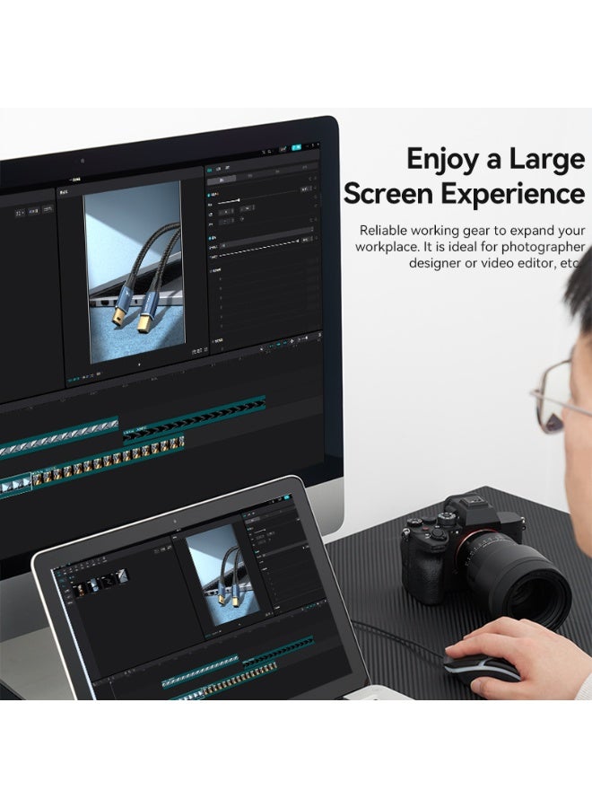 VENTION Mini DP Male to Male 8K HD Cable 1.5M Cotton Braided Blue Aluminum Alloy Type Model # HCGLG - Image 4