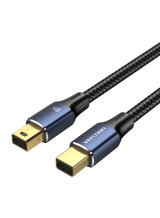 VENTION Mini DP Male to Male 8K HD Cable 1.5M Cotton Braided Blue Aluminum Alloy Type Model # HCGLG - Image 1