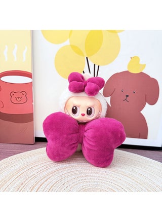 Medium-sized bowknot in fuchsia, compatible with first and second generation Lapubub pendants, excluding the doll.