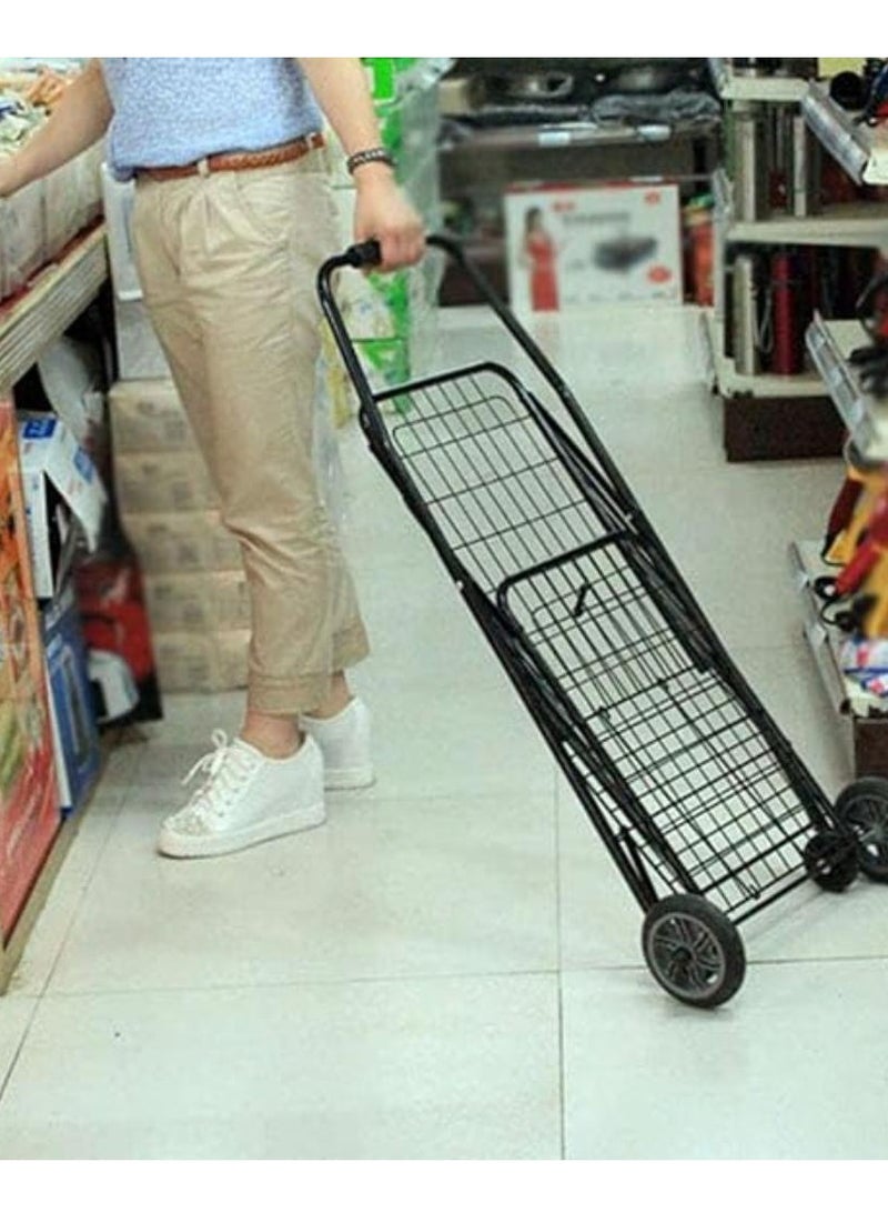 Folding Shopping Cart Portable Day Grocery Cart, Lightweight Sundry Cart Luggage Trolley Can Climb Stairs,For Shopping Malls/Mall Warehouses/KTV Shopping Trolleys - Image 2