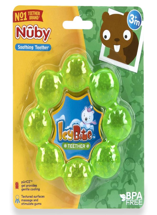 Nuby IcyBite Soother Ring Teether, Colors May Vary, 1 Count - Image 2