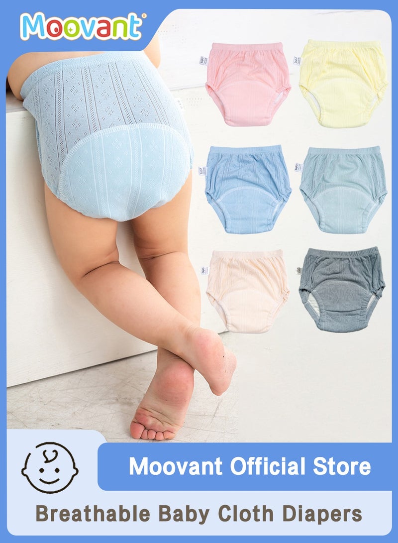Moovant 6PCS Breathable Potty Training Underwear, Cotton Absorbent Training Pants, Waterproof Diaper, Pocket Washable Diaper Pants, for Boy and Girls, M - Image 1