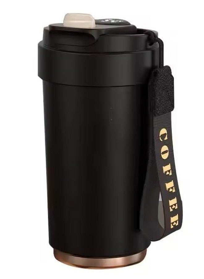 Wosta Coffee Mug with Ziplock Lid, Coffee Thermal Mug Coffee to Go, Double-Walled Vacuum Thermal Mug, Coffee, Stainless Steel Thermal Mug, 420 Ml(Without Temperature Display) (Black) - Image 1