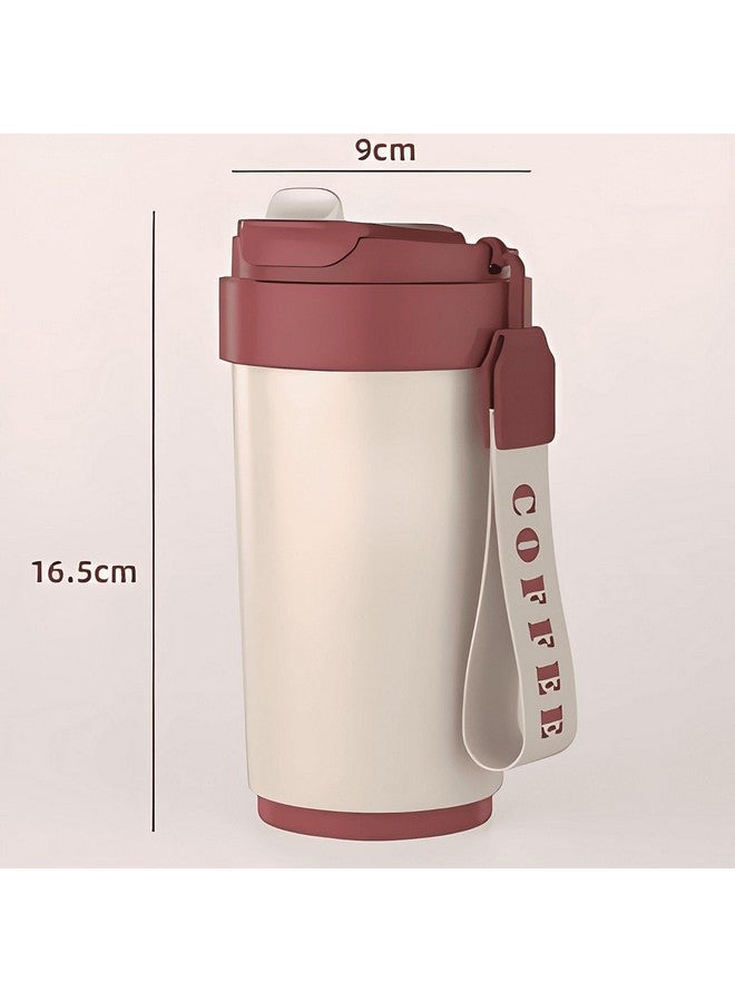 Wosta Coffee Mug with Ziplock Lid, Coffee Thermal Mug Coffee to Go, Double-Walled Vacuum Thermal Mug, Coffee, Stainless Steel Thermal Mug, 420 Ml(Without Temperature Display) (Black) - Image 2
