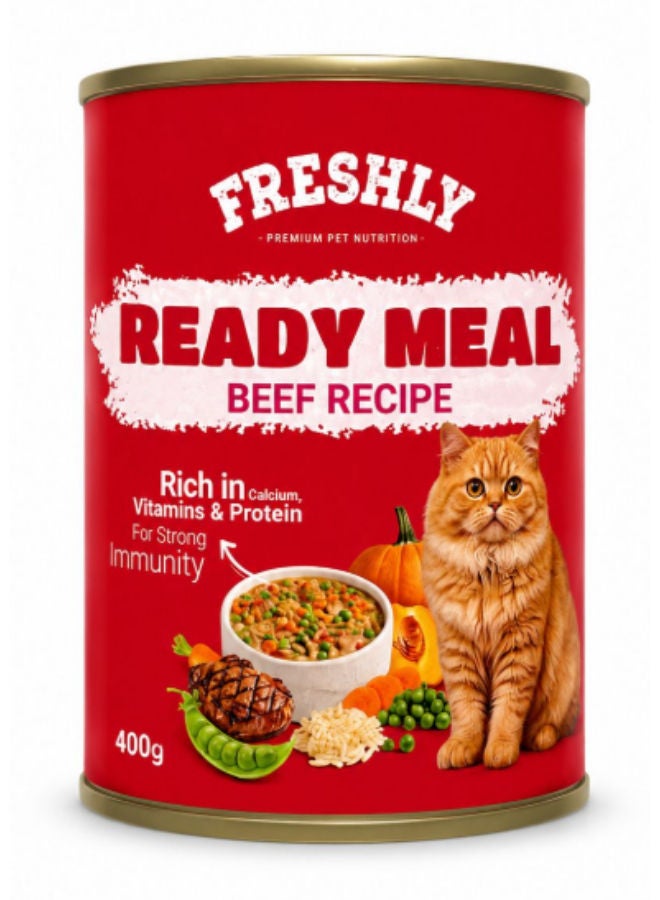 Freshly Meal Can Food For Cat Beef With Veg & Soup 400 GM Pack of 6