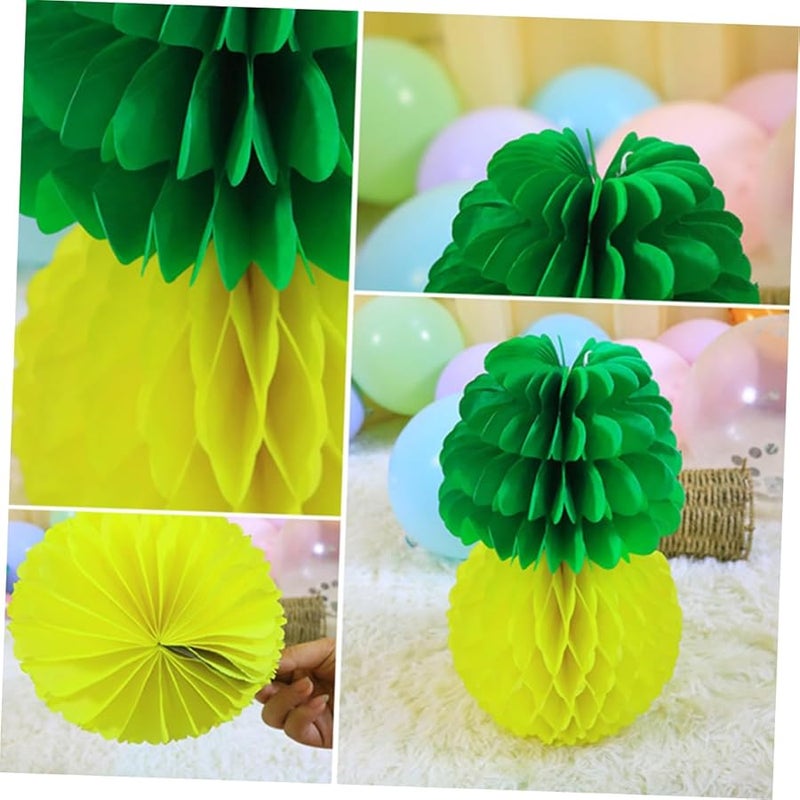 Jojofuny 3 Sets Honeycomb Paper Pineapple Wall Decor 20cm Home Party Favors - Image 5