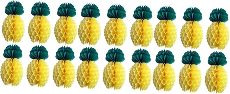 Jojofuny 3 Sets Honeycomb Paper Pineapple Wall Decor 20cm Home Party Favors - Image 1