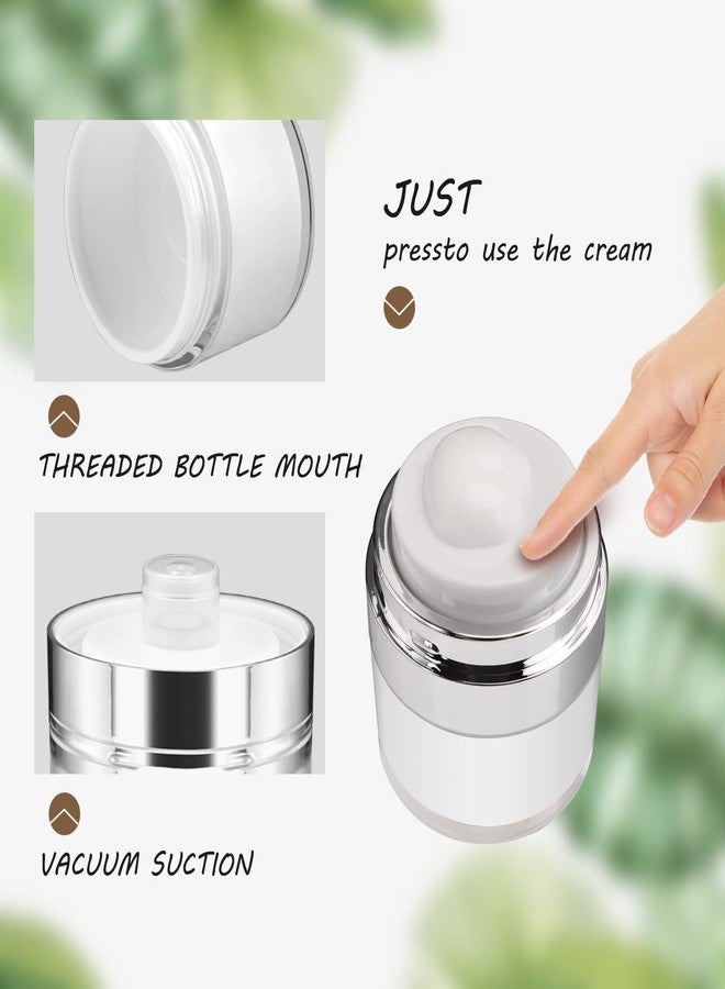 Cositina 6 Pack 0.5oz/15ml Airless Pump Jars,Empty Acrylic Airless Makeup Cosmetic Container with Press Pump,Mini Portable Travel Size Jar With Lid for Thick Moisturizer,Creams,Gel Lotion,White - Image 3