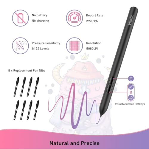 VEIKK S640 Drawing Tablet 6x4 inch Portable Pen Tablet with 8192 Levels Battery-Free Stylus Graphic Tablet - Image 2