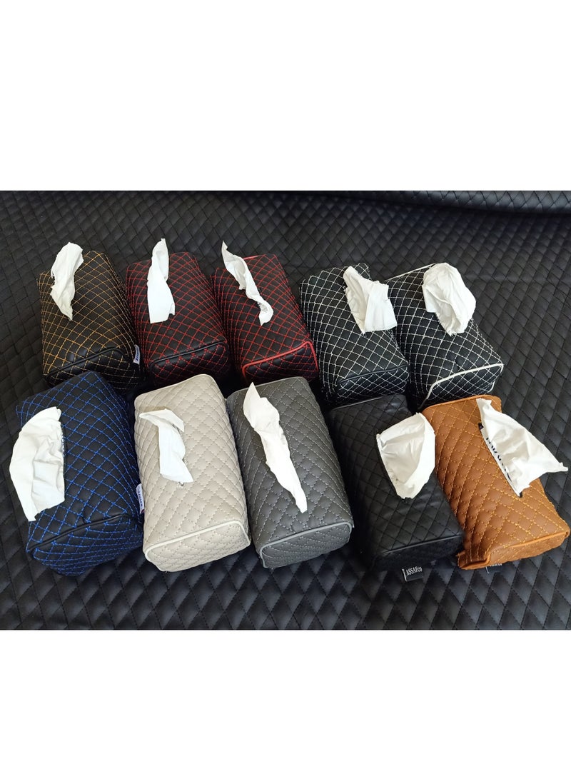 Assafco Assafco Car Leather Tissue Holder square embroidery  - Image 4