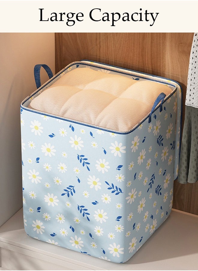DUNISO 2PCS Wardrobe Clothes Organizer with Portable Handle Dust Cover Large Capacity Closet Storage Organizer for Clothes Jeans Washable Closet Storage Boxes Cube Storage Bin for Home Bedroom Office 110L  - Image 5