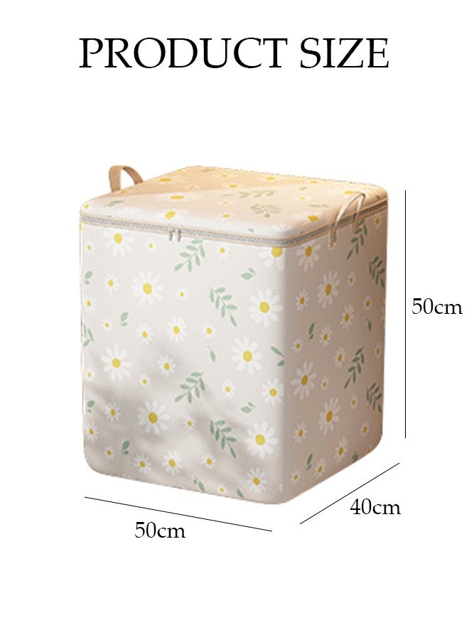 DUNISO 2PCS Wardrobe Clothes Organizer with Portable Handle Dust Cover Large Capacity Closet Storage Organizer for Clothes Jeans Washable Closet Storage Boxes Cube Storage Bin for Home Bedroom Office 110L  - Image 2
