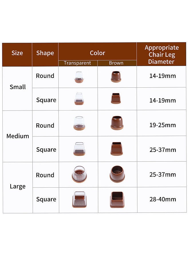8Pcs Chair Leg Floor Protectors with Felt Chair Leg Caps Furniture Leg Feet Protection Cover Protect Hardwood Floor - Image 3