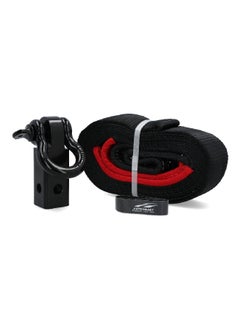 AUTOSMART Heavy Duty Tow Strap with Hitch Receiver and Shackle Black 20ft  - Image 1