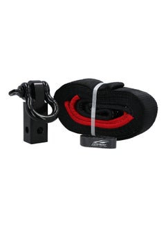 AUTOSMART Heavy Duty Tow Strap with Hitch Receiver and Shackle Black 20ft  - Image 1