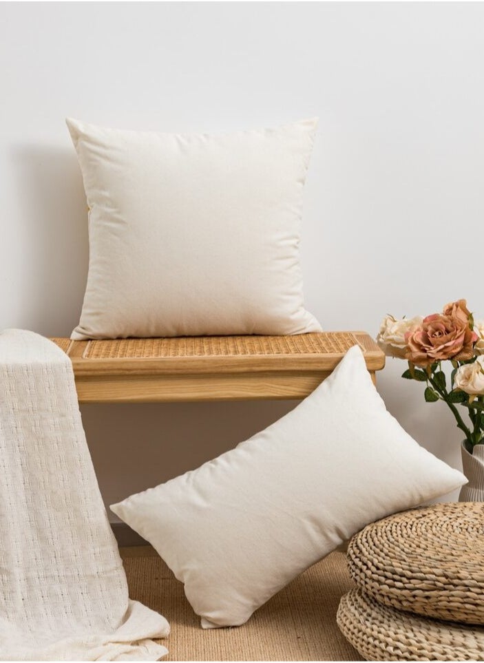 AL-HRAER - One Piece Of Embroidered Cotton Cushion Cover with Bohemian Embroidered And Furry Patterns Soft And Elegant And Modern Feeling Without Filling - Image 1