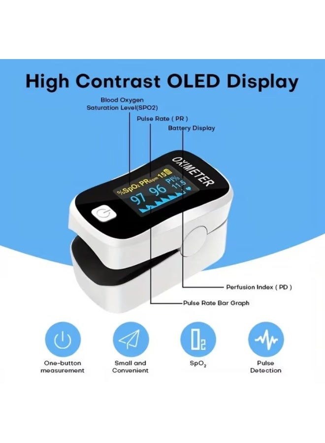 iCare Fingertip Pulse Oximeter Blood Oxygen Saturation Monito Portable Oxygen Monitor with OLED Screen - Image 2