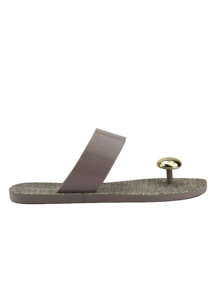 Voices Look Sardenha Women'S With Printed Sole Single Strap Sandals - Beige