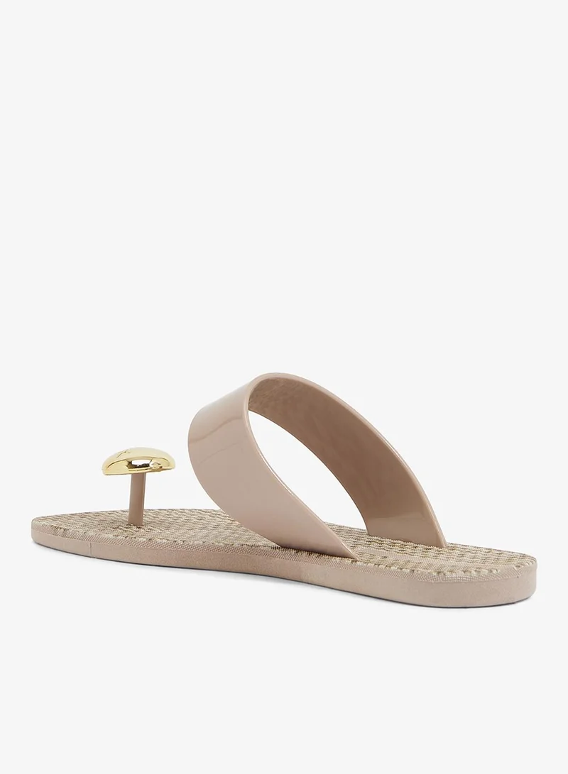 Voices Look Sardenha Women'S With Printed Sole Single Strap Sandals - Beige