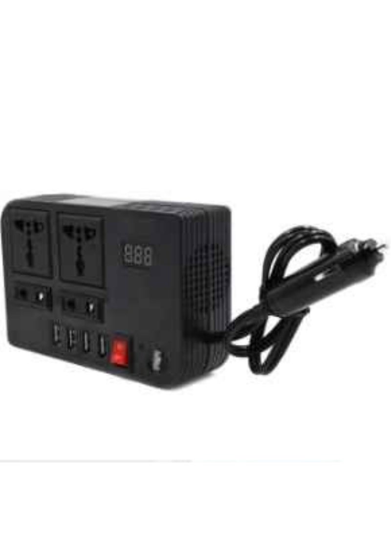 ELTRAZONE 200W Car Power Inverter,DC 12V to 110V AC Converter,DC 24V To 220V AC Converter With 1 Socket Cigarette Lighter Adapter And 3 USB Ports Charger Adapter,Car Accessories - Image 1