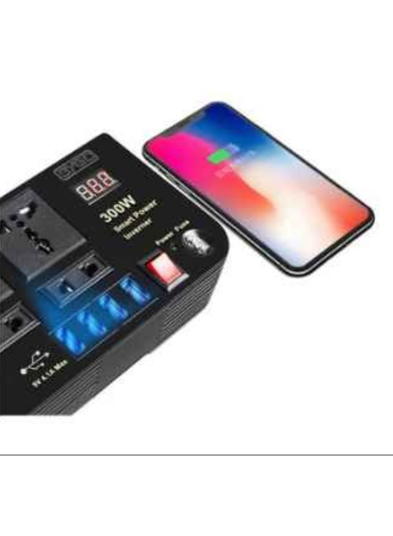 ELTRAZONE 200W Car Power Inverter,DC 12V to 110V AC Converter,DC 24V To 220V AC Converter With 1 Socket Cigarette Lighter Adapter And 3 USB Ports Charger Adapter,Car Accessories - Image 3