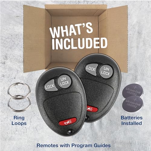 KeylessOption Key Fob Replacement for 2001 2002 2003 2004 2005 2006 2007 2008 2009 2010 2011 2012 Chevrolet Chevy Colorado Hummer GMC Canyon Pontiac Isuzu Remote, 3-Button L2C0007T (Pack of 2) - Image 3